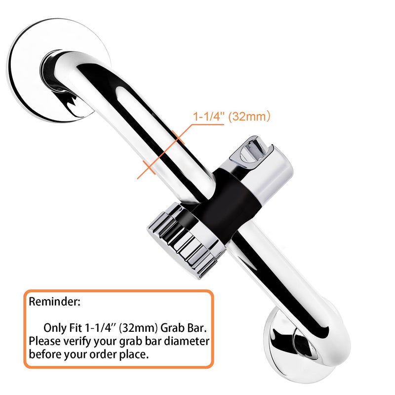 YOO.MEE ADA Grab Bar Hand Shower Bracket, ONLY FIT DIAMETER 1.25'' (32mm) Safety Grab Rail, Split-type design in 5 seconds Easy Installation - Image 2